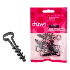 Дюбель-хомут duwi ДХП 6-12 плоский черный 10шт