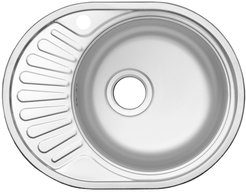 Мойка кухонная врезная Ukinox Фаворит 44,7х57,7х16см круглая, чаша справа, нерж.сталь