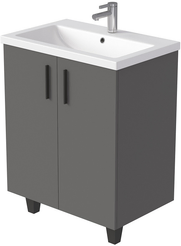 Тумба напольная VEIN 70см антрацит в комплекте с раковиной