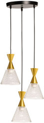 Люстра Лоск 3х40W E27 металл, стекло, черный/золото