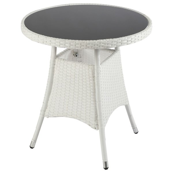 Набор садовой мебели Сорренто (стол+2 стула), сталь/иск.ротанг, белый, SG-22081A
