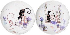 Набор тарелок закусочных Lefard Lavander Cats Любовь 2шт 20,5см фарфор