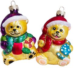 Украшение елочное Мишка плюшевый 11см подарочная упаковка