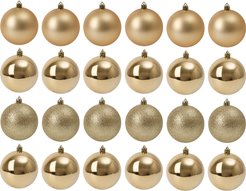 Набор шаров 24шт 8см золото (глянец: 12шт, матовые: 6шт, глиттер: 6шт), SYQA-012103-G