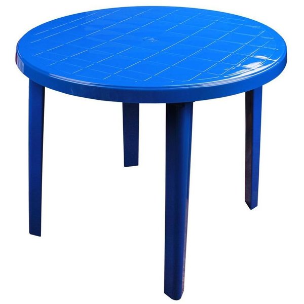 Стол круглый пластиковый 900х900х750мм синий М2663