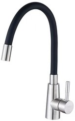 Смеситель для кухни VODA K555B гибкий излив, черный