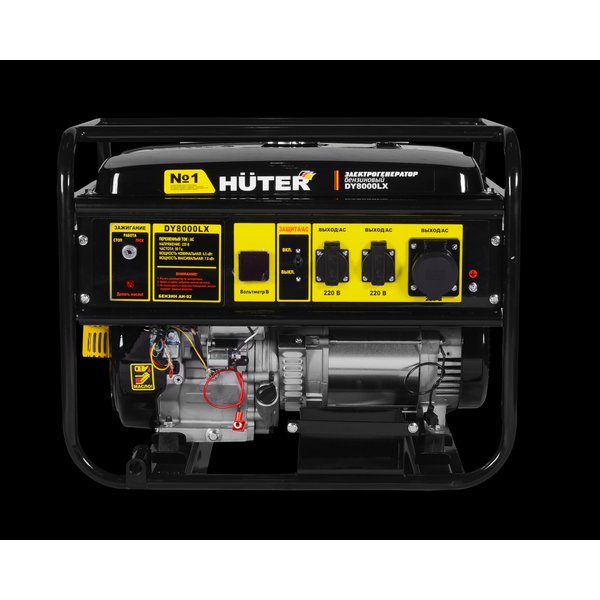 Генератор бензиновый Huter DY8000LХ 6500/8000Вт, 220В, ручной стартер+электростартер