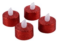 Набор свечей светодиодных 4шт 3,5х2см, цвет: красный, теплый белый свет, на батарейках LR1130, SYLZB-2323108