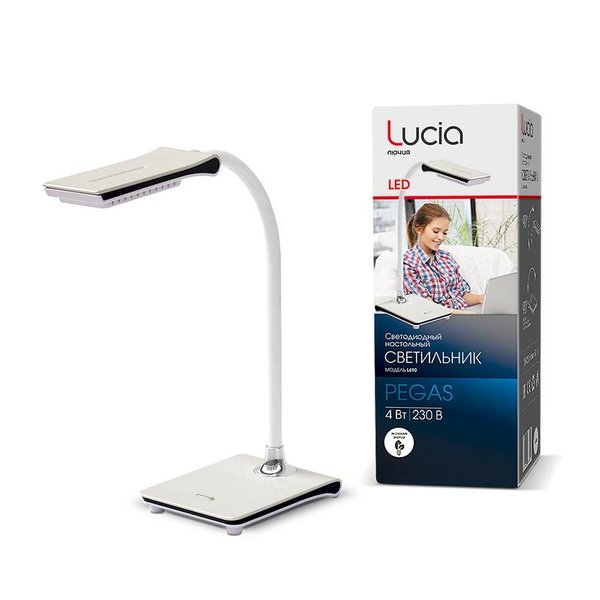 Лампа настольная Лючия L490 Pegas 4W 4000K USB разъем светод.белая