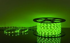 Лента светодиодная 220V 7,2W 30Led 5050 IP65 зеленый 50м