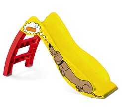 Горка игровая Sheffilton KIDS 122х43х69см Собачка желтый/красный