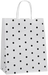 Пакет подарочный крафтовый 24х10х32см Горох