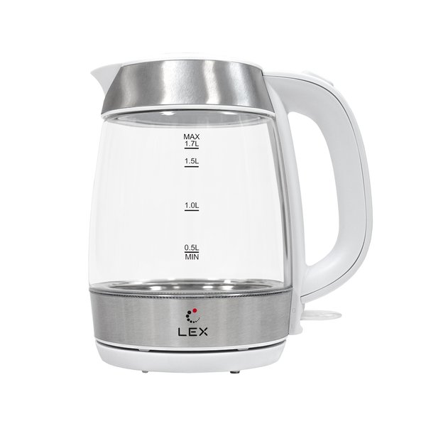 Чайник электрический LEX LX-3001-2 2200Вт 1,7л стекло, белый