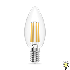 Лампа Gauss Filament Elementary Свеча 10W 650lm 2700К Е14 LED 1/10/100