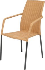 Стул садовый Дрезден 56х66см h90см, сталь/иск.ротанг, серый, 1500.052