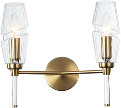 Светильник настенный LH55206/2 BS/CL латунь/прозрачный E14х2 max 40W 330х170х280мм