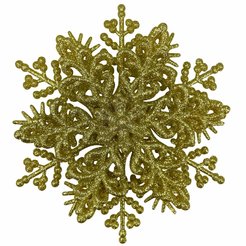 Украшение подвесное Снежинка классика объемная золото CB000-3 120x40мм
