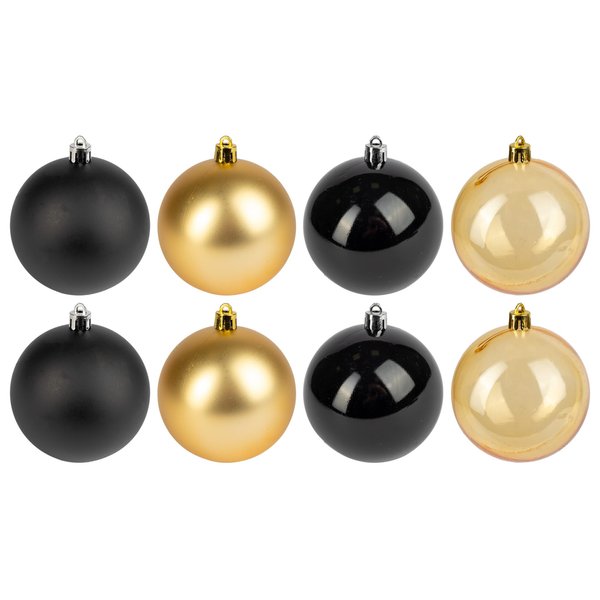 Набор шаров 8шт 8см чёрный+золото SYQA-012274