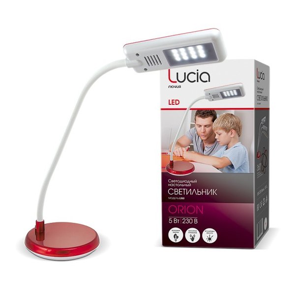 Лампа настольная Lucia L350 Orion 5W 400лм диммер LED красная