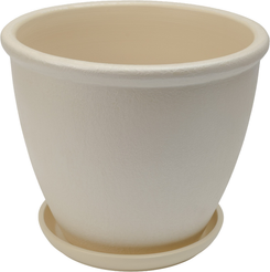 Горшок керамический Перл d32см h28см v14,8л, высокий овал шнур, бежевый
