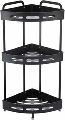Полка угловая трехъярусная Zenfort TA-3542B3 64,5х21х6см черный матовый