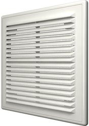 Решетка вентиляционная вытяжная АБС 208х208,белая
