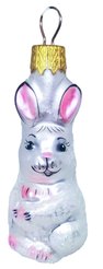 Украшение подвесное Малыш крольчонок-3 h6см, стекло
