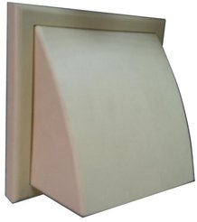 Выход стенной вытяжной с обратным клапаном 150х150 с фланцем D100,ASA,серый