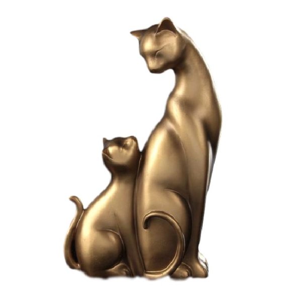 Сувенир Кошка с котёночком полистоун бронза 21,5х12х5см 2600653