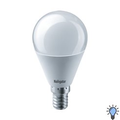 Лампа светодиодная Navigator 8,5Вт E14 шар 6500K свет холодный белый