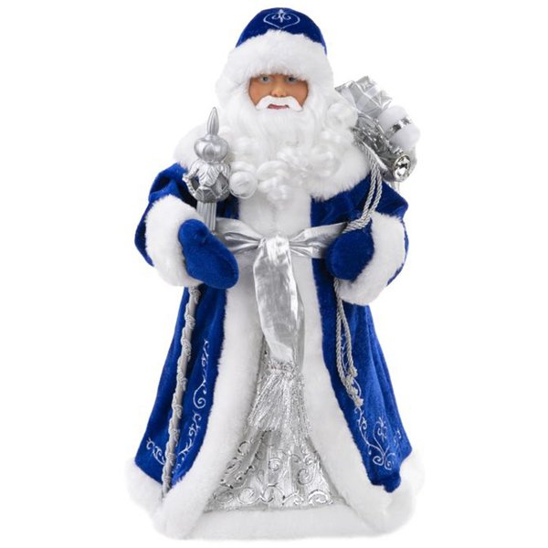 Фигура Дед Мороз в синей шубе 20,5x12,5x41,5см,86567