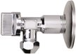 Кран латунный шаровый угловой 1/2" х 3/8" хромированный с отражателем, наружная резьба-цанга