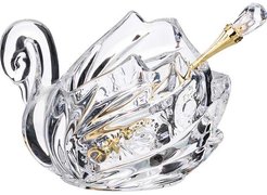 Икорница Lefard Muza Crystal Лебедь 11х7х8,5см стекло, ложка металл
