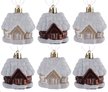 Набор украшений Домики 6шт 5х4см, кофе+шампанское, SYQC-0123077 Набор украшений Домики 6шт 5х4см, кофе+шампанское, SYQC-0123077