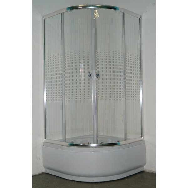 Ограждение душевое Parly Z901 (90х90х193) высокий поддон,прозрачное стекло с рисунком