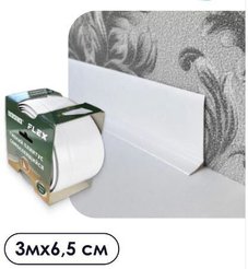 Плинтус напольный гибкий ПВХ ТМ Flex 43х3000мм белый