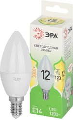 Лампочка светодиодная ЭРА GREEN LINE LED B35-12W-830-E14 GL E14 12 Вт свеча теплый свет
