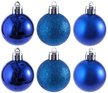 Набор шаров 6шт 4см, синий (глянец: 2шт, матовые: 2шт, глиттер: 2шт), SYQA-0123121-4