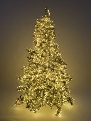 Ель искусственная Савойя, 180см флокированная, 5060LED, теплый белый свет, 8 режимов, ПЭ+ПВХ