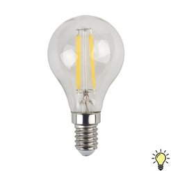 Лампа светодиодная ЭРА F-LED P45-11W-827-E14 11Вт филамент шар теплый белый свет