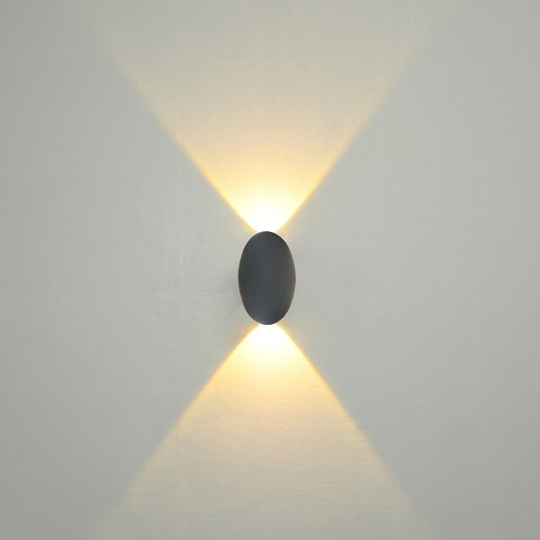 Светильник duwi Nuovo настенный 60х50х100мм 2Вт литой алюминий 3000К IP54 серый 24362 5
