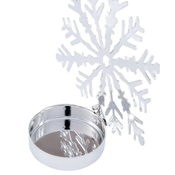 Подсвечник декоративный Снежинка 9,9х8,5х4,2см, цвет: серебро, металл, SYTYB-1823017