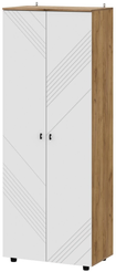 Шкаф распашной Байкал 80х210,6х46,4см ЛДСП дуб золотой/белый