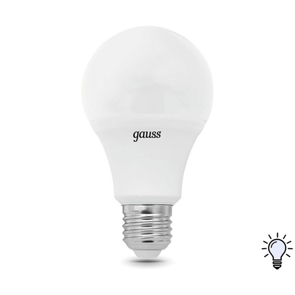 Лампа светодиодная Gauss A60 10W Е27 груша 4100К свет нейтральный белый с датчиком движения