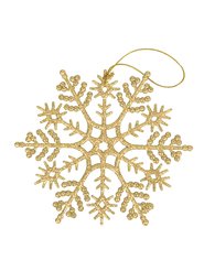 Украшение подвесное Снежинка классика золото глиттер 120x3мм
