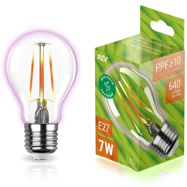 Лампа LED для растений 7W E27 FILAMENT А60
