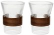 Набор стаканов Agness 325мл 2шт низкие, стекло, вставка бамбук