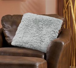 Подушка декор 40х40 иск.мех серая