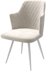 Стул кухонный Mamadoma Freddy-R1 b03 46х44х86см велюр/металл, бежевый/белый, поворотный