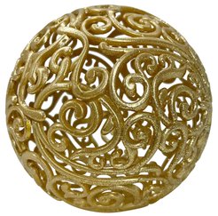 Украшение елочное Шар ажурный золото d80мм